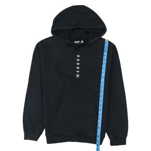 Adidas Womens Black XS Pullover Hoodie 70% Cotton Logo Design