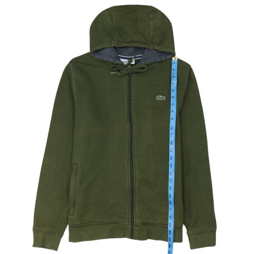 Lacoste Men’s Green Full Zip Hoodie Size L Regular Fleece Logo