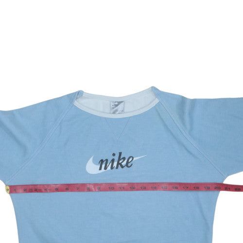 Nike Womens Blue Crew Neck Long Sleeve Pullover Sweatshirt Size L