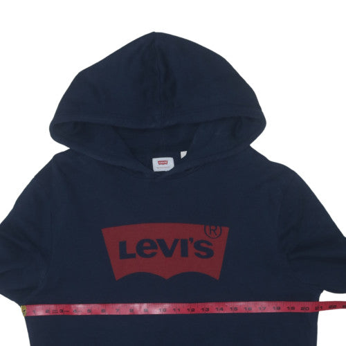 Levi's Men's Blue Pullover Hoodie M Graphic Logo Sweatshirt