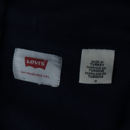 Levi's Men's Blue Pullover Hoodie M Graphic Logo Sweatshirt