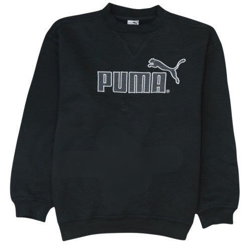 Puma Womens Black Size 16 Logo Pullover Sweatshirt