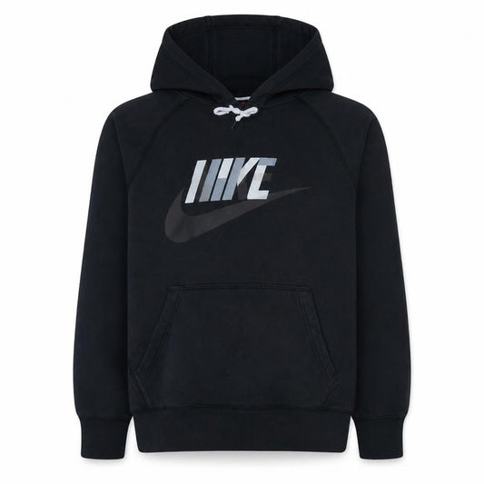 Nike Boys Black Pullover Hoodie S Graphic Print Cotton Blend