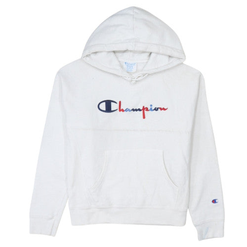 Champion Womens White Reverse Weave Pullover Hoodie Medium