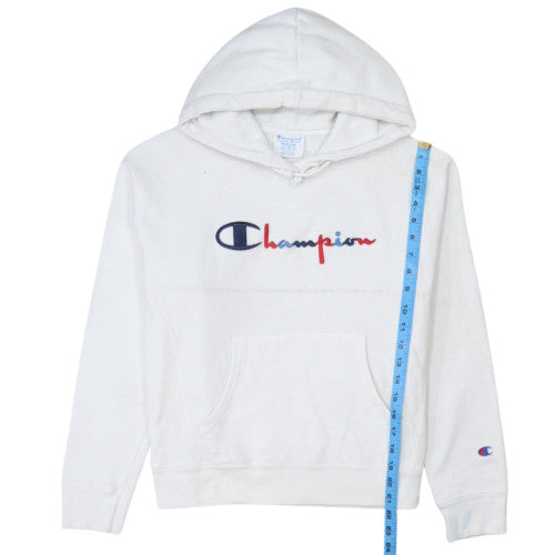 Champion Womens White Reverse Weave Pullover Hoodie Medium