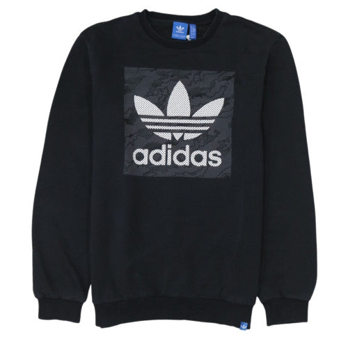 Adidas Men's Black Logo Crew Neck Pullover Sweatshirt M