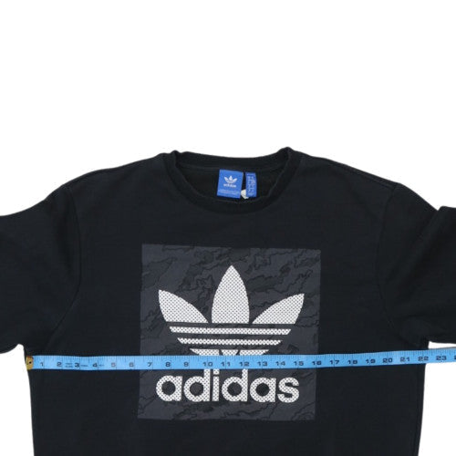 Adidas Men's Black Logo Crew Neck Pullover Sweatshirt M