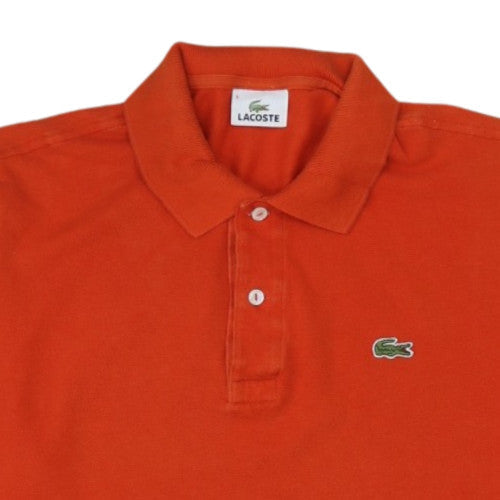 Lacoste Men's Orange Cotton Polo Shirt Size L Short Sleeve Classic