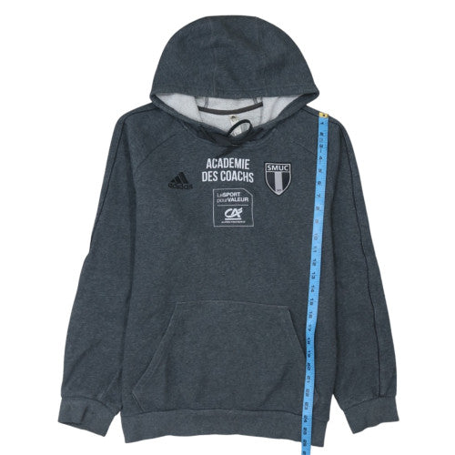 Adidas Men Grey Pullover Hoodie M Sports Graphic Fleece