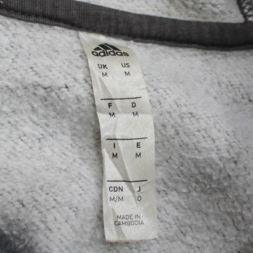 Adidas Men Grey Pullover Hoodie M Sports Graphic Fleece