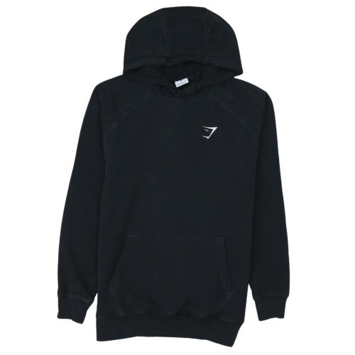 Gymshark Men's Black Pullover Hoodie M Regular Fit Fleece Logo