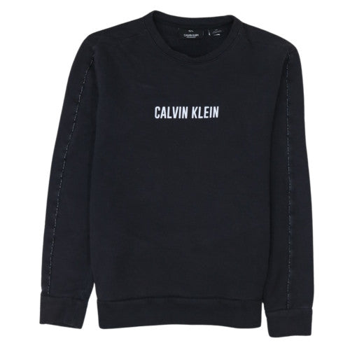 Calvin Klein Men’s Black Crew Neck Logo Sweatshirt Size M
