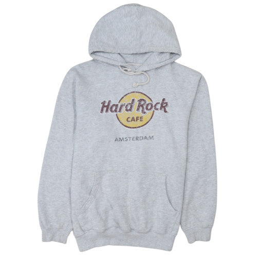 Hard Rock Cafe Men's Grey Pullover Hoodie Large Amsterdam