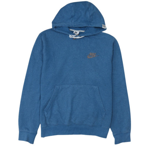 Nike Women's Blue Pullover Hoodie Size M Cotton Blend Sweatshirt