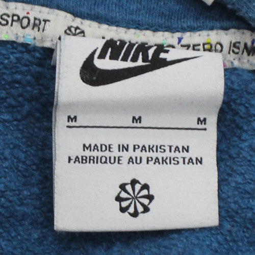 Nike Women's Blue Pullover Hoodie Size M Cotton Blend Sweatshirt