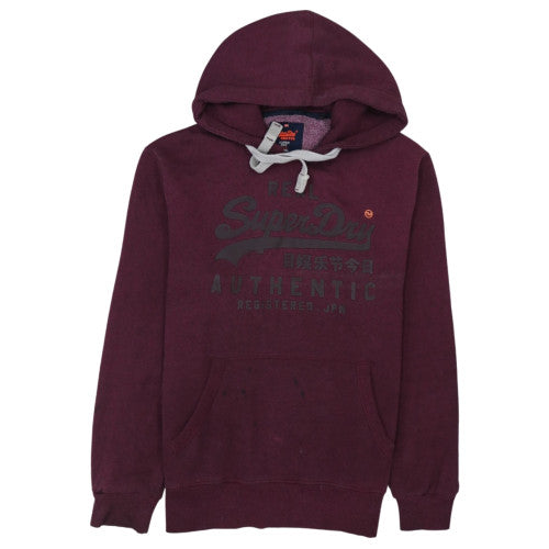 Superdry Men's Purple Pullover Hoodie M Fleece Graphic Logo