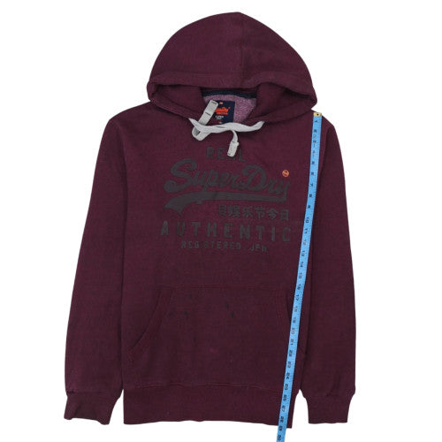 Superdry Men's Purple Pullover Hoodie M Fleece Graphic Logo