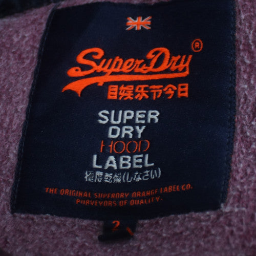 Superdry Men's Purple Pullover Hoodie M Fleece Graphic Logo