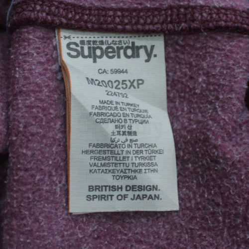 Superdry Men's Purple Pullover Hoodie M Fleece Graphic Logo