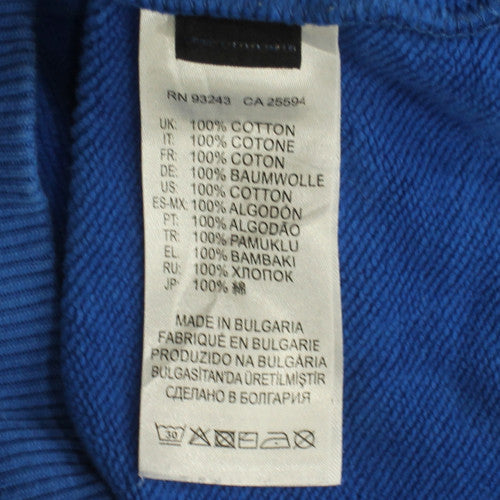Diesel Men's Blue Small Pullover Hoodie with Logo Detail