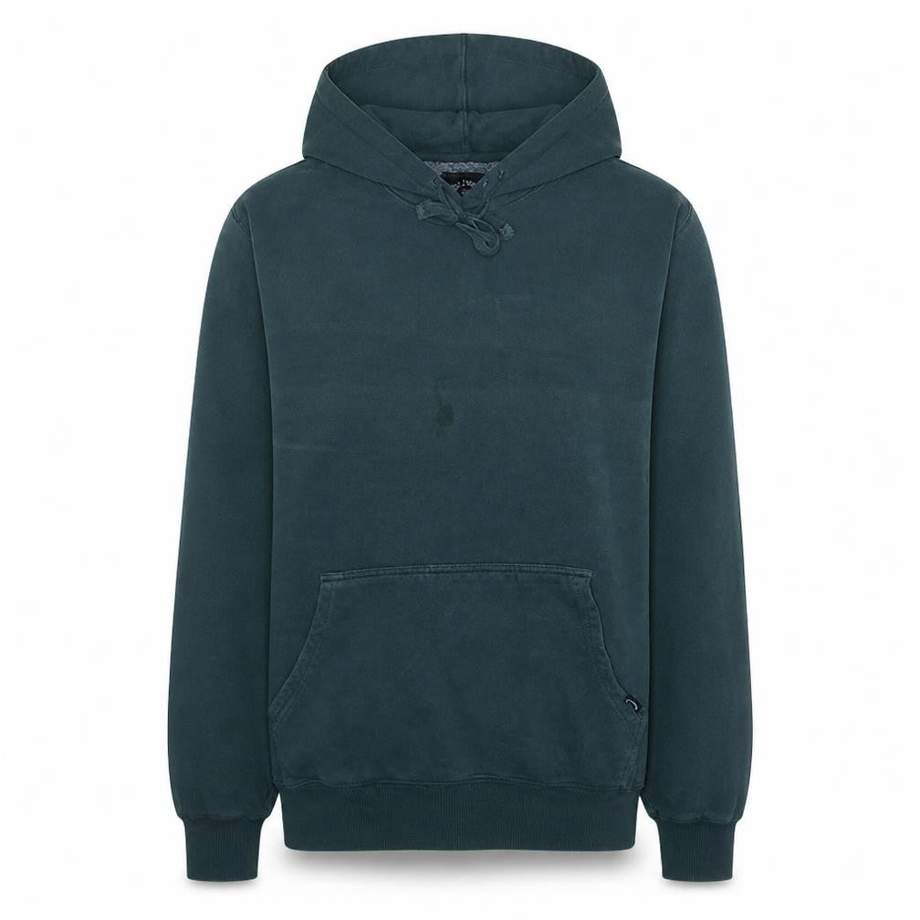Front view of Billabong Men's Green Pullover Hoodie, size M, Cotton Fleece