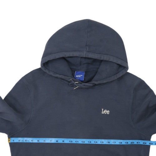 Lee Mens Blue Cotton Pullover Hoodie Medium Drawstring