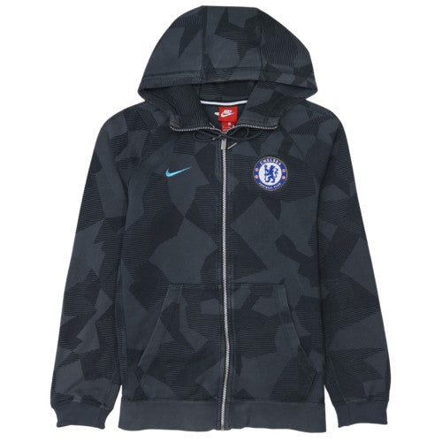 Nike Boys Grey Chelsea FC Full Zip Hoodie Size S - Hooded Sweatshirt