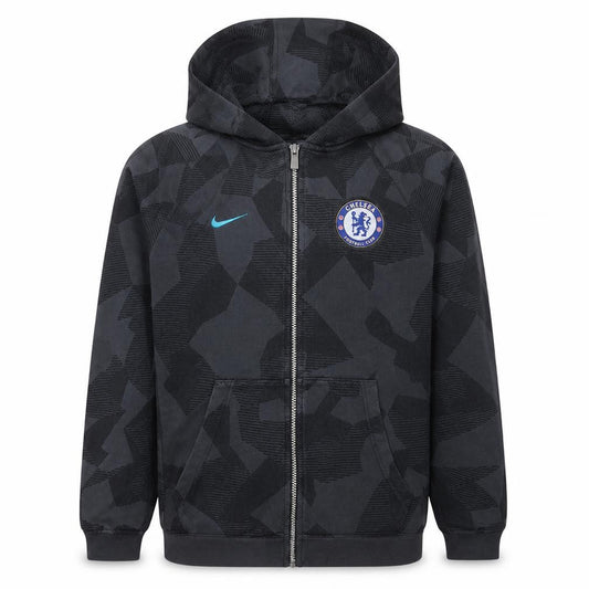 Nike Boys Grey Chelsea FC Full Zip Hoodie Size S - Hooded Sweatshirt