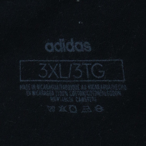 adidas Men's Black 3XL Crew Neck Sports Logo T-Shirt