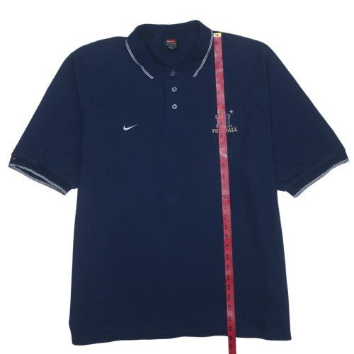 Nike Team Men's Blue XL Football Polo Shirt Cotton Blend