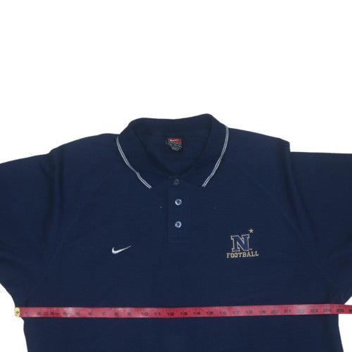 Nike Team Men's Blue XL Football Polo Shirt Cotton Blend