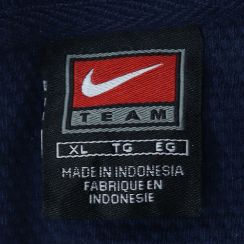 Nike Team Men's Blue XL Football Polo Shirt Cotton Blend