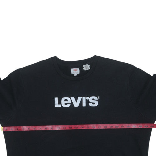 Levi's Women's Black 2XL Logo Crew Neck Pullover Sweatshirt