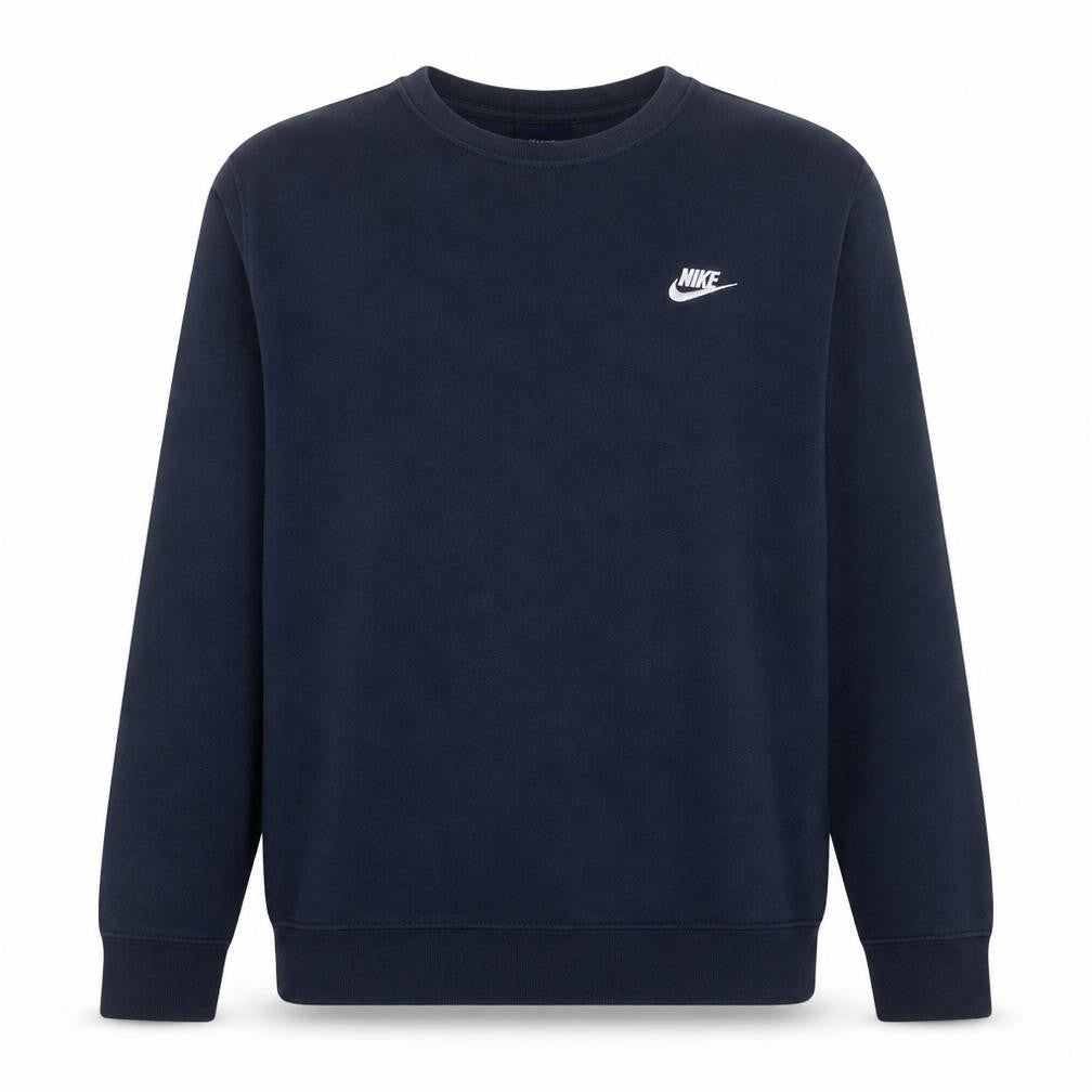 Front view of Nike Men's Blue Crew Neck Pullover Sweatshirt, size L