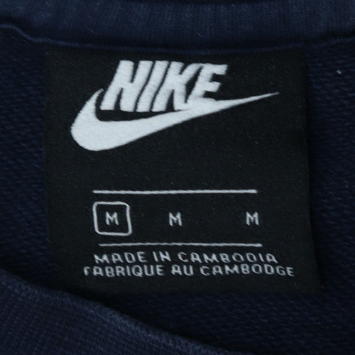 Nike Men's Blue Logo Crew Neck Pullover Sweatshirt Size M