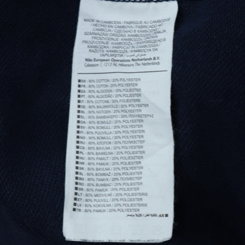 Nike Men's Blue Logo Crew Neck Pullover Sweatshirt Size M