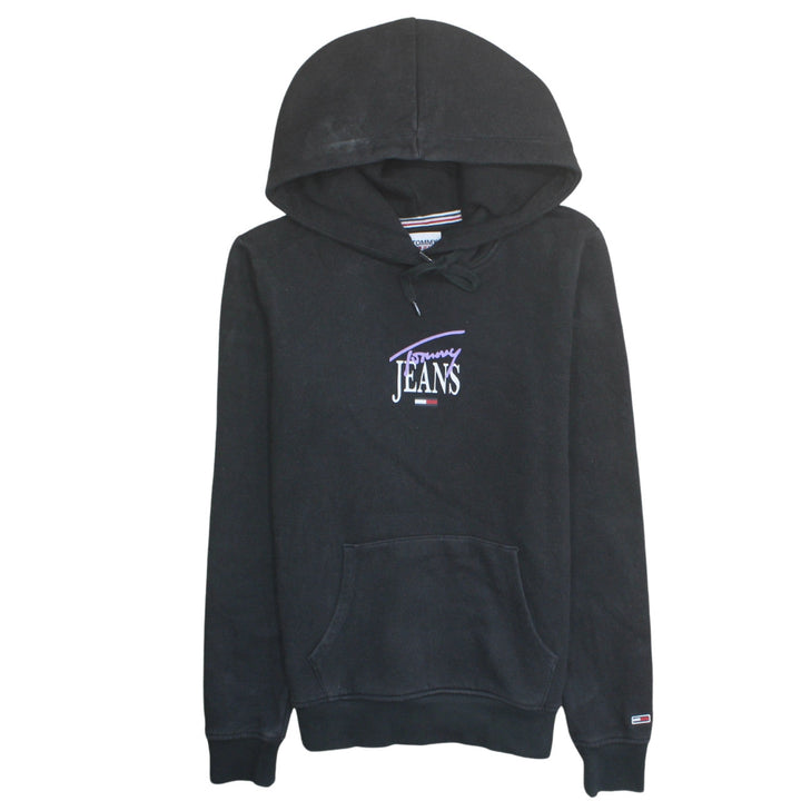 Tommy Jeans Men's Black Pullover Hoodie XS Logo Fleece Sweatshirt
