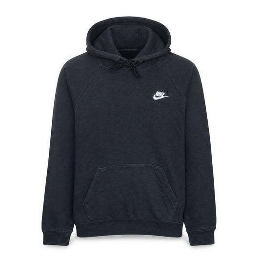 Front view of Nike Men's Black Pullover Hoodie M Fleece Lined Sportswear