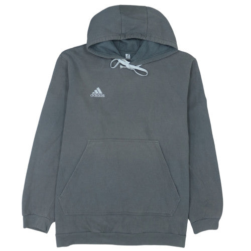 Adidas Mens Grey 2XL Pullover Hoodie Fleece Athletic Sweatshirt