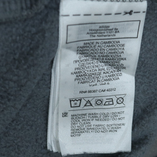 Adidas Mens Grey 2XL Pullover Hoodie Fleece Athletic Sweatshirt