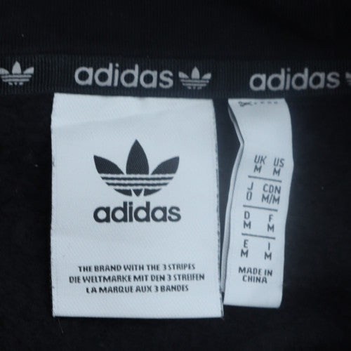 Adidas Mens Black Pullover Hoodie M Fleece Sportswear