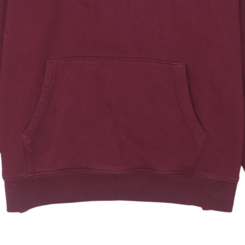 GAP Mens Burgundy Pullover Hoodie XL Cotton Blend Logo Sweatshirt