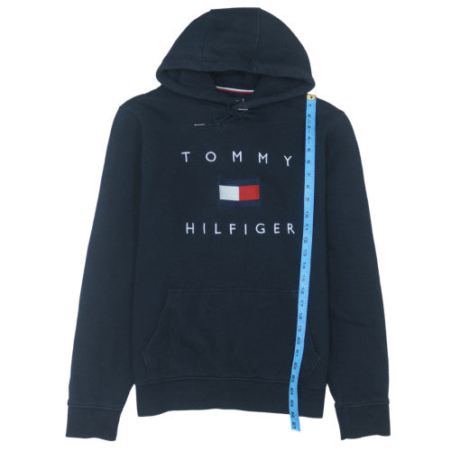 Tommy Hilfiger Men's Blue Logo Hoodie Size L Pullover Fleece