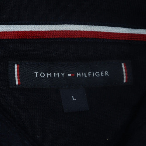 Tommy Hilfiger Men's Blue Logo Hoodie Size L Pullover Fleece