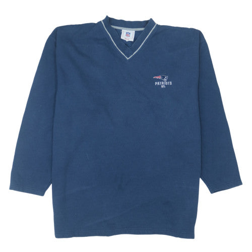 NFL Patriots Men's Blue 2XL V-Neck Fleece Sweatshirt