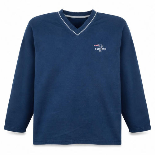 NFL Patriots Men's Blue 2XL V-Neck Fleece Sweatshirt