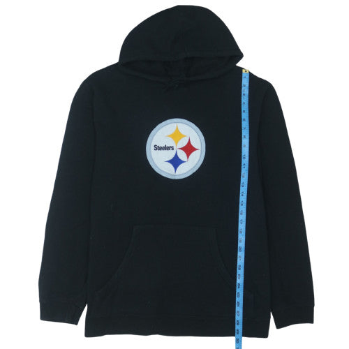 NFL Team Apparel Men's Black Pittsburgh Steelers Pullover Hoodie Size L