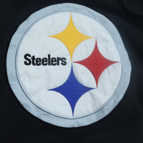 NFL Team Apparel Men's Black Pittsburgh Steelers Pullover Hoodie Size L