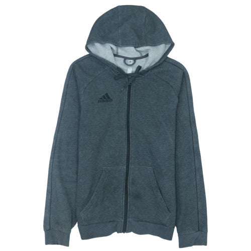 Adidas Men's Grey Full Zip Fleece Hoodie Size S