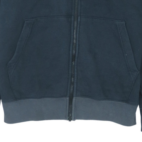 Nike Men's Blue Full Zip Fleece Hoodie Small Logo Sweatshirt
